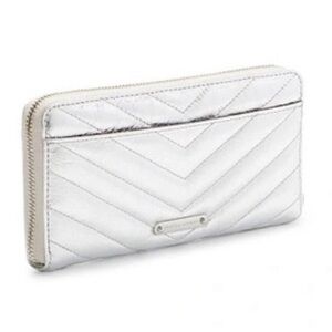 Rebecca Minkoff silver quilted wallet